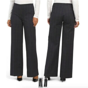 NWT Nicole Miller Wide  Leg Plaid Pants M